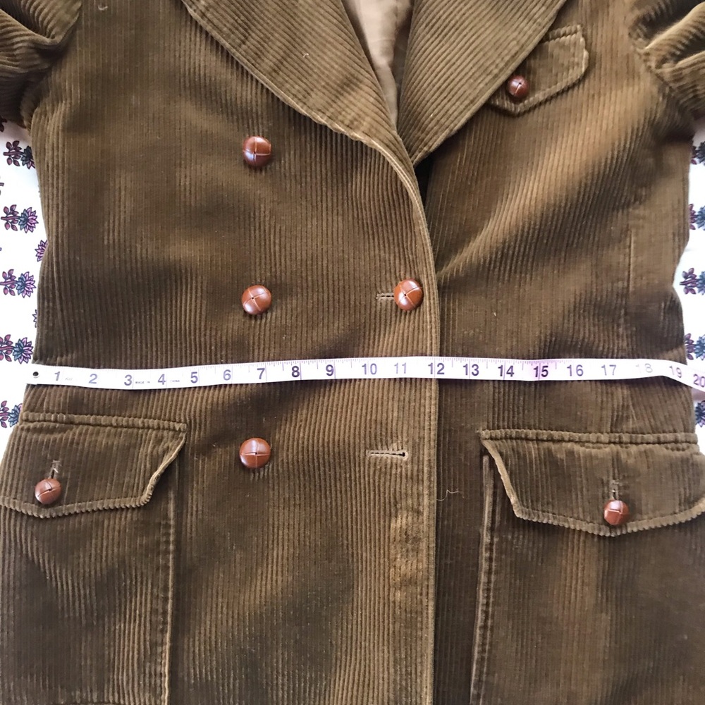 Laura Ashley Brown Corduroy Double-Breasted Women's Jacket - Picture 10 of 12